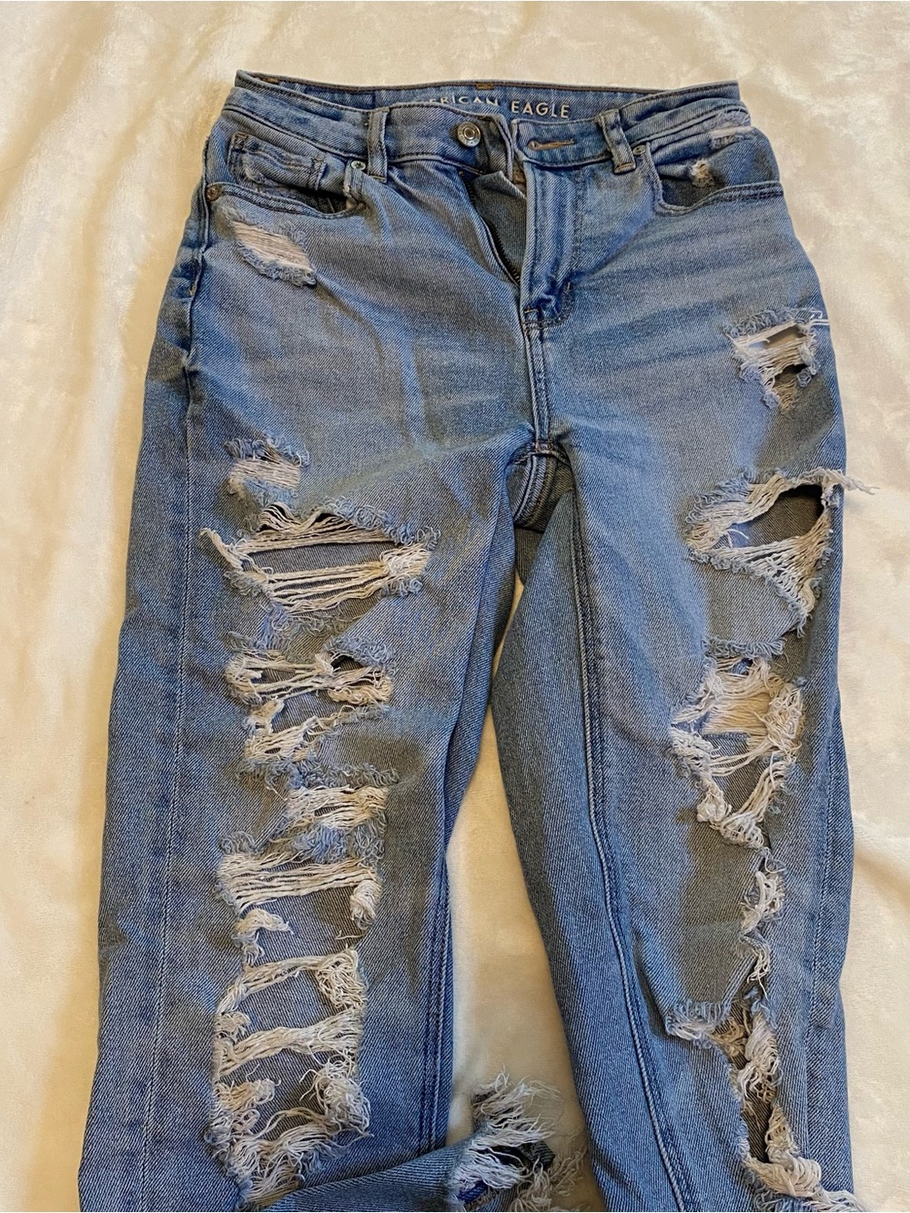 American Eagle Outfitters Distressed Light Blue Skinny Jeans